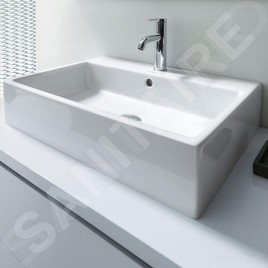 Duravit Vero Air - Meuble lavabo 700x470 mm, avec trop-plein, avec 1 trou pour robinetterie, WonderGliss, blanc 23507000271