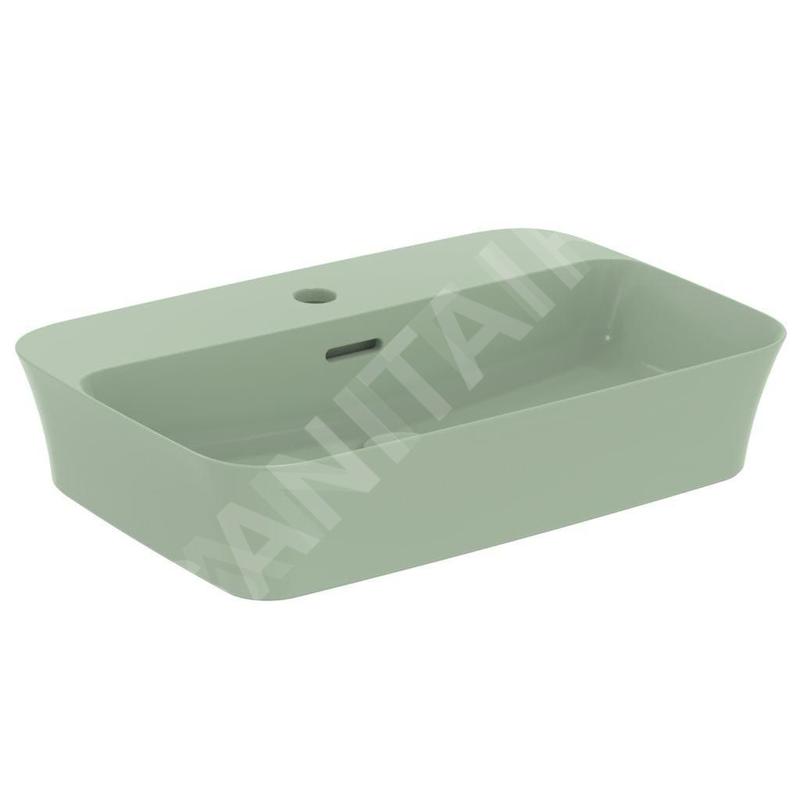 Ideal Standard Ipalyss - Lavabo à poser, 550x380 mm, avec trop-plein, trou pour robinet, Sage E2077X9 Ideal Standard Ipalyss - Lavabo à poser, 550x380 mm, avec trop-plein, trou pour robinet, Sage E2077X9