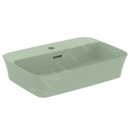 Ideal Standard Ipalyss - Lavabo à poser, 550x380 mm, avec trop-plein, trou pour robinet, Sage E2077X9
