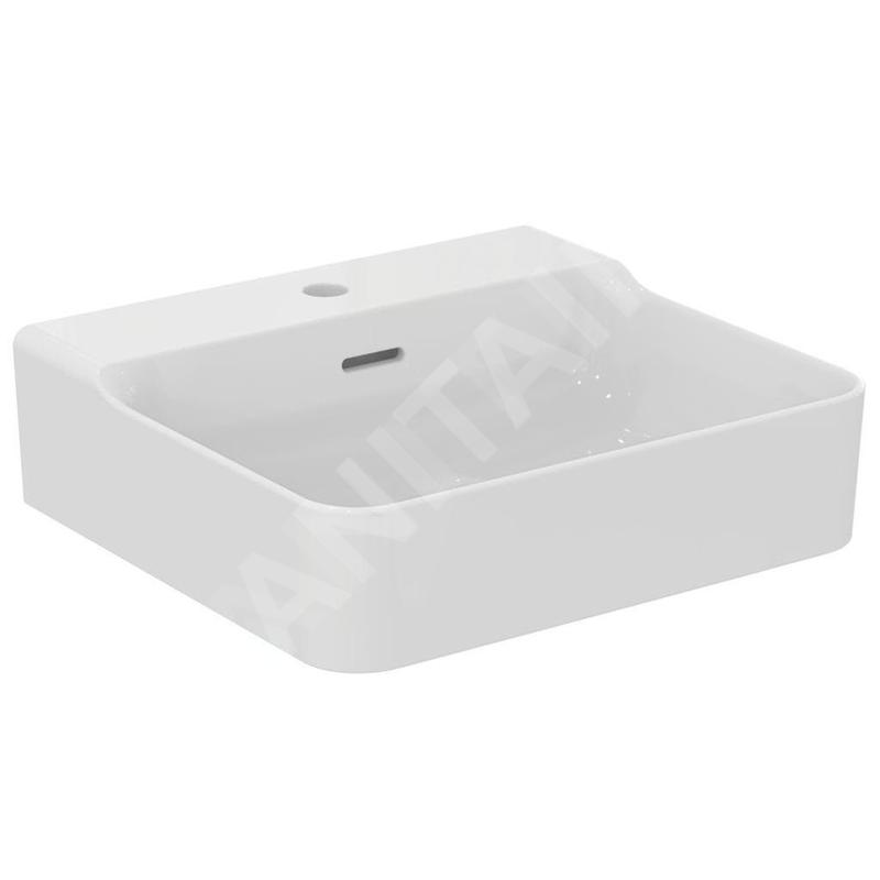 Ideal Standard Conca Ceram - Lavabo 500x450 mm, avec trop-plein, trou pour robinet, blanc T369001 Ideal Standard Conca Ceram - Lavabo 500x450 mm, avec trop-plein, trou pour robinet, blanc T369001