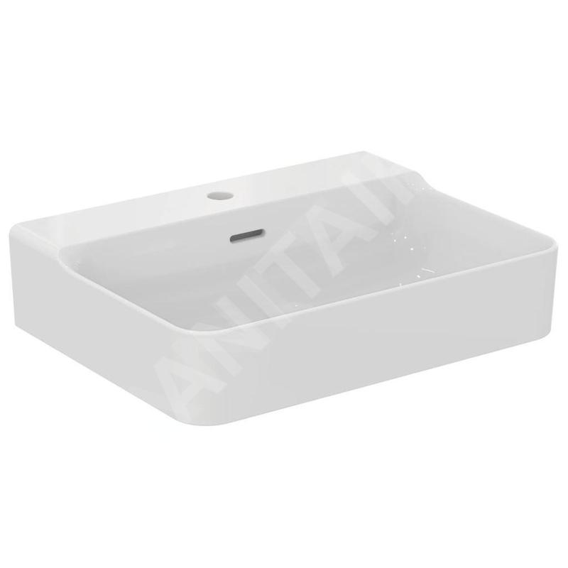 Ideal Standard Conca Ceram - Lavabo 600x450 mm, avec trop-plein, trou pour robinet, blanc T369101 Ideal Standard Conca Ceram - Lavabo 600x450 mm, avec trop-plein, trou pour robinet, blanc T369101