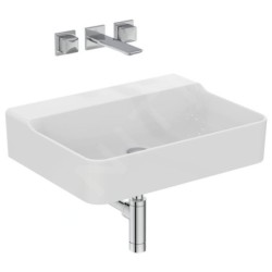 Ideal Standard Conca Ceram - Lavabo 600x450 mm, sans trop-plein, sans trou pour robinet, blanc T379201