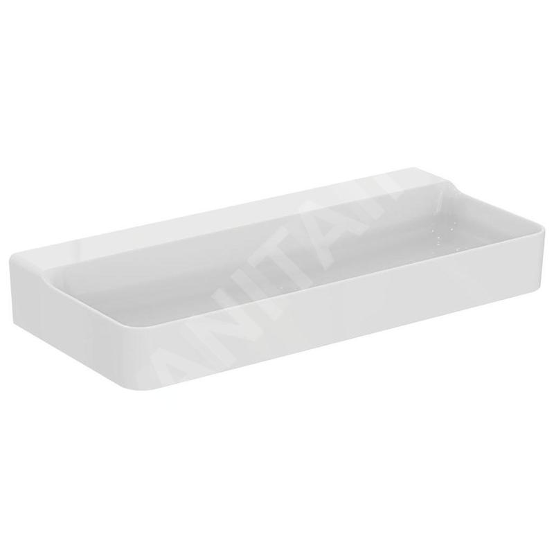 Ideal Standard Conca Ceram - Lavabo 1000x450 mm, sans trop-plein, sans trou pour robinet, blanc T380201 Ideal Standard Conca Ceram - Lavabo 1000x450 mm, sans trop-plein, sans trou pour robinet, blanc T380201