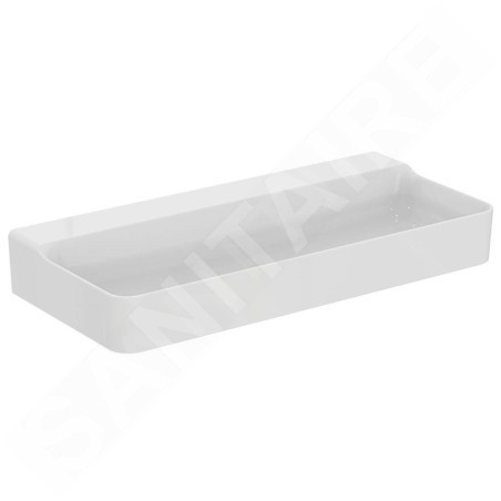 Ideal Standard Conca Ceram - Lavabo 1000x450 mm, sans trop-plein, sans trou pour robinet, blanc T380201