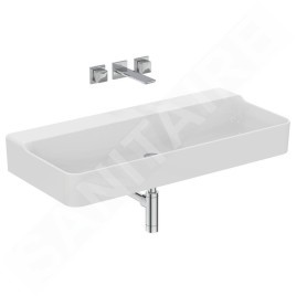 Ideal Standard Conca Ceram - Lavabo 1000x450 mm, sans trop-plein, sans trou pour robinet, blanc T380201
