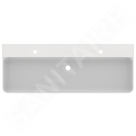 Ideal Standard Conca Ceram - Double-lavabo à poser 1200x450 mm, avec trop-plein, trous pour robinet, blanc T383901