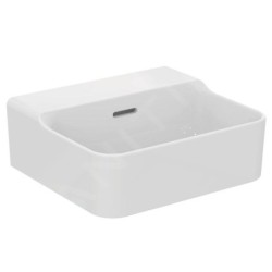 Ideal Standard Conca Ceram - Lave-main à poser 400x350 mm, avec trop-plein, sans trou pour robinet, blanc T387701
