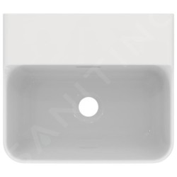 Ideal Standard Conca Ceram - Lave-main à poser 400x350 mm, avec trop-plein, sans trou pour robinet, blanc T387701