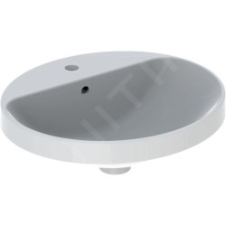 Geberit VariForm - Vasque à encastrer 500x450 mm, avec trop-plein, trou pour robinetterie, blanc 500.712.01.2