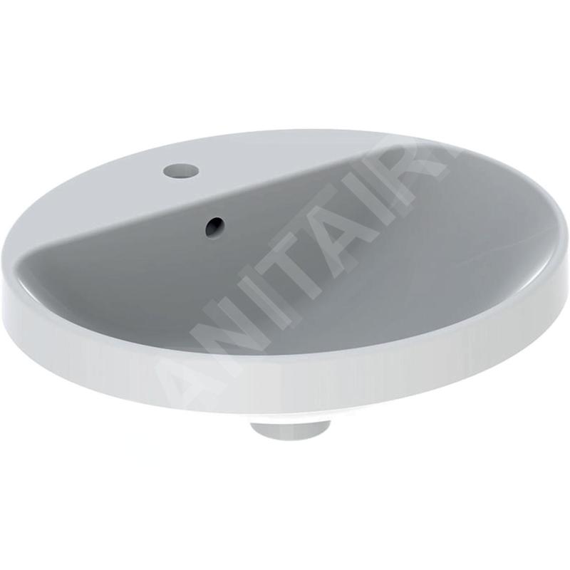 Geberit VariForm - Vasque à encastrer 500x450 mm, avec trop-plein, trou pour robinetterie, blanc 500.712.01.2 Geberit VariForm - Vasque à encastrer 500x450 mm, avec trop-plein, trou pour robinetterie, blanc 500.712.01.2