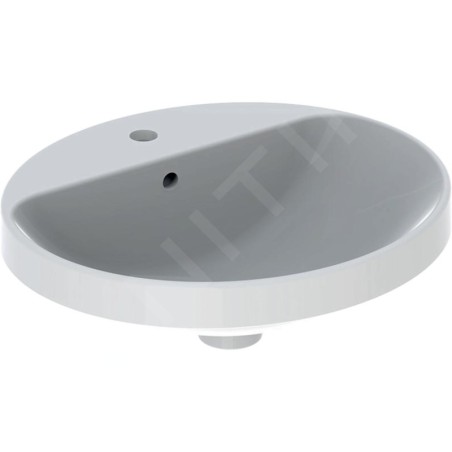 Geberit VariForm - Vasque à encastrer 500x450 mm, avec trop-plein, trou pour robinetterie, blanc 500.712.01.2