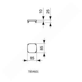 Ideal Standard Strada II - Cache céramique de l’évacuation, blanc T854601