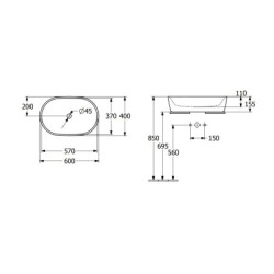 Villeroy & Boch Architectura - Vasque à poser, 600x400 mm, avec trop-plein, Ceramicplus, blanc alpin 5A2660R1