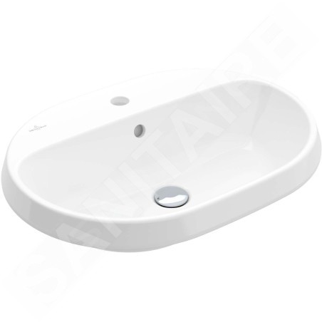Villeroy & Boch Architectura - Lavabo à encastrer, 600x450 mm, avec trop-plein, trou pour robinet, blanc alpin 5A666001