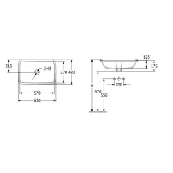 Villeroy & Boch Architectura - Lavabo à encastrer, 570x370 mm, avec trop-plein, CeramicPlus, blanc alpin 5A7760R1