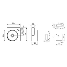 Ravak Yard - Lave-main d'angle 28x28 cm, sans trop-plein, trou pour robinet, blanc XJX01228000