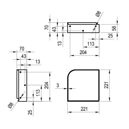 Ravak Yard - Console pour lave-mains Yard 280 C, noir X01779