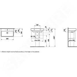Laufen Pro S - Lavabo Compact, 600x380 mm, 1 trou pour robinetterie, blanc H8189590001041