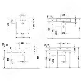 Duravit Vero - Lavabo 600x470 mm, avec un trou pour robinet, avec WonderGliss, blanc alpin 04546000001