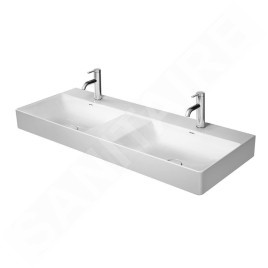 Duravit DuraSquare - Meuble-lavabo double 1200x470 mm, avec 2 trous pour robinet, DuraCeram, blanc alpin 2353120071