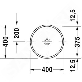 Duravit Architec - Lavabo sans trou sans trop-plein, diamètre 375 mm, blanc - lavabo 0319370000