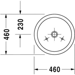 Duravit Starck 1 - Vasque sans trou sans trop-plein, rectifiée, diamètre 460 mm, blanc - vasque 0445460000