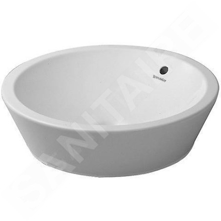 Duravit Starck 1 - Vasque sans trou avec trop-plein, diamètre 530 mm, blanc - vasque, avec WonderGliss 04475300001