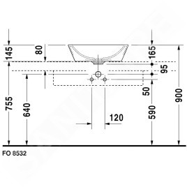 Duravit Starck 1 - Vasque sans trou avec trop-plein, diamètre 530 mm, blanc - vasque, avec WonderGliss 04475300001
