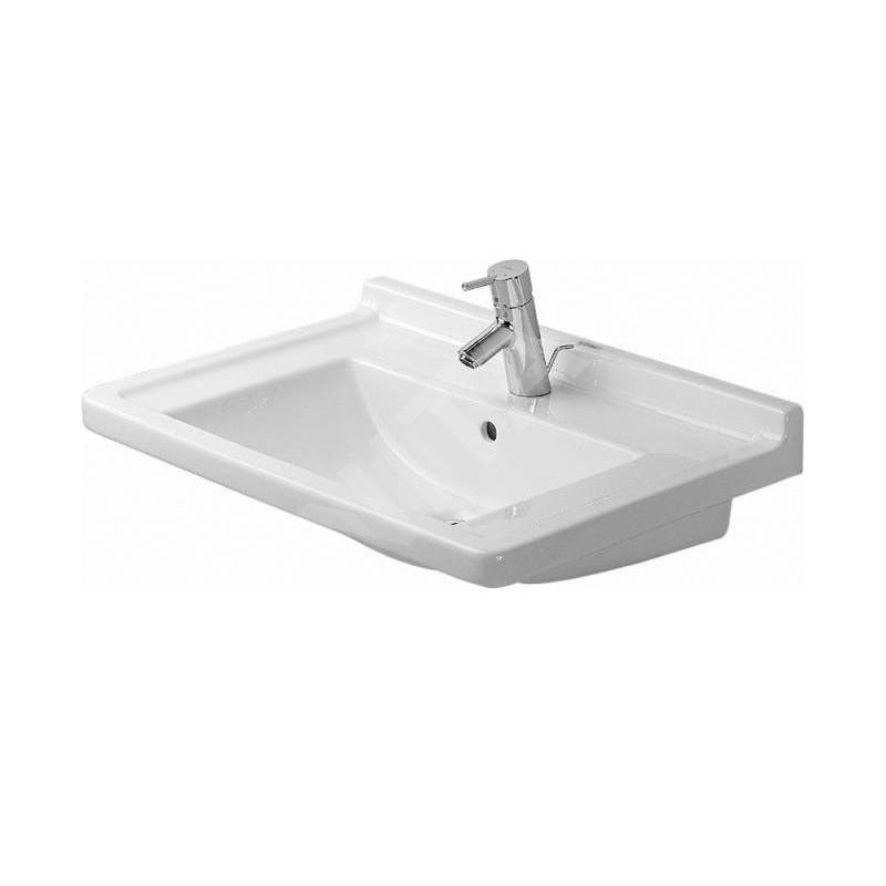 Duravit Starck 3 - Lavabo 700x490 mm, avec trop-plein et 1 trou, avec WonderGliss, blanc 03047000001 Duravit Starck 3 - Lavabo 700x490 mm, avec trop-plein et 1 trou, avec WonderGliss, blanc 03047000001