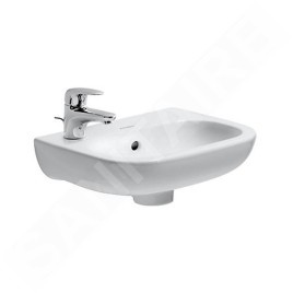 Duravit D-Code - Lave-mains 360x270 mm, avec 1 trou à gauche, blanc alpin 07053600092