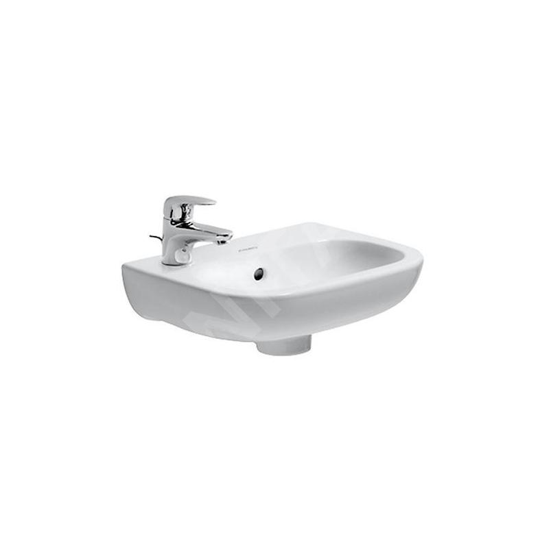 Duravit D-Code - Lave-mains 360x270 mm, avec 1 trou à gauche, blanc alpin 07053600092