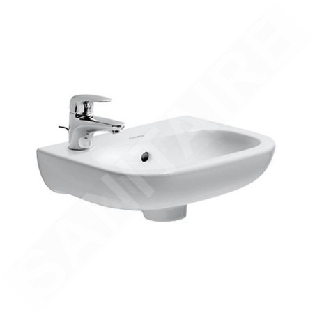 Duravit D-Code - Lave-mains 360x270 mm, avec 1 trou à gauche, blanc alpin 07053600092