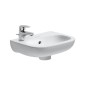 Duravit D-Code - Lave-mains 360x270 mm, avec 1 trou à gauche, blanc alpin 07053600092