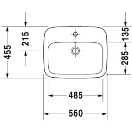 Duravit DuraStyle - Meuble-lavabo 560x455 mm, avec un trou pour robinetterie, avec WonderGliss, blanc 03745600001