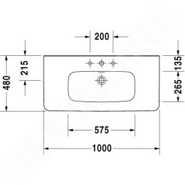 Duravit DuraStyle - Lavabo 1000x480mm, avec un trou pour robinet, avec WonderGliss, blanc 23201000001
