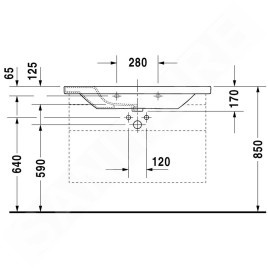 Duravit DuraStyle - Lavabo 1000x480mm, avec un trou pour robinet, avec WonderGliss, blanc 23201000001