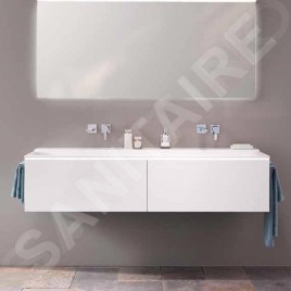 Geberit Xeno 2 - Double lavabo, 1400x480 mm, sans trou, sans trop-plein, blanc alpin 500.276.00.1