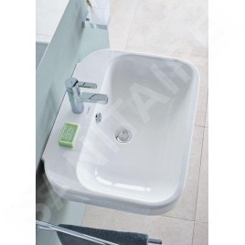 Duravit Happy D.2 - Lavabo 600x475 mm, avec un trou pour robinetterie, avec WonderGliss, blanc alpin 23166000001