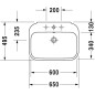 Duravit Happy D.2 - Lavabo 650x495 mm, avec un trou pour robinetterie, avec WonderGliss, blanc alpin 23166500001 Duravit Happy D.2 - Lavabo 650x495 mm, avec un trou pour robinetterie, avec WonderGliss, blanc alpin 23166500001