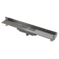 Alcadrain Douchegoten - Caniveau de douche Wall 850 mm, avec collier fixe au mur, évacuation verticale, inox APZ1116-850