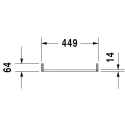 Duravit Vero - Porte-serviettes, , 449 mm x 64 mm, chrome 0030291000