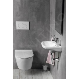 Aqualine Small - Lave-mains 350x280 mm, avec trop-plein et trou pour mitigeur, blanc 91351