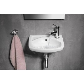 Aqualine Small - Lave-mains 350x280 mm, avec trop-plein et trou pour mitigeur, blanc 91351