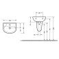 Aqualine Small - Lave-mains 450x350 mm, avec 1 trou, blanc 10TP71045