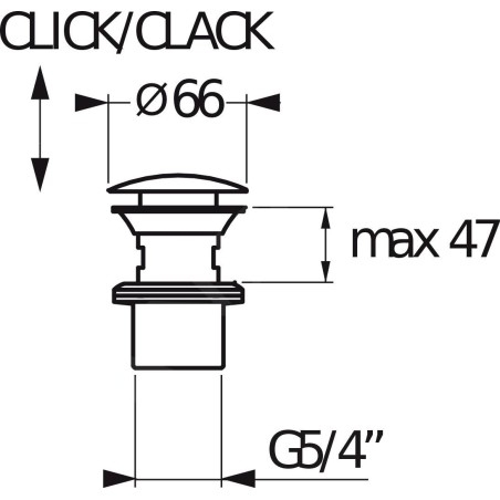Jika Cubito - Bonde de lavabo ClickClack, chrome H3917100040001