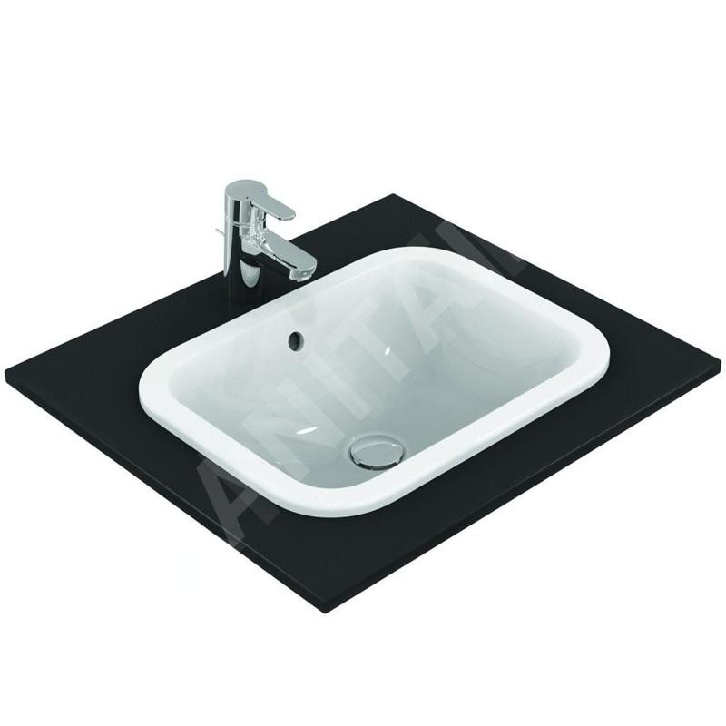 Ideal Standard Connect - Lavabo encastré, 500x380 mm, avec déversoir, blanc E505701