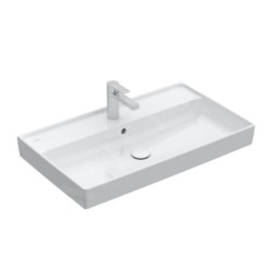 Villeroy & Boch Collaro - Meuble lavabo 800x470 mm, avec trop-plein, trou de robinetterie, CeramicPlus, blanc alpin 4A3380R1