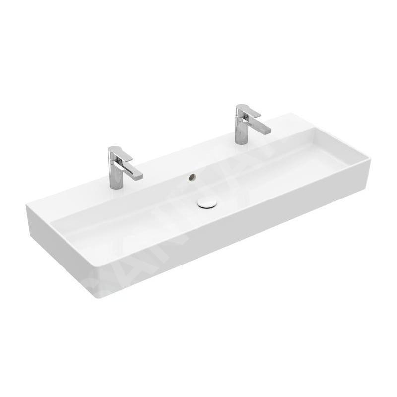 Villeroy & Boch Memento 2.0 - Meuble double vasque 1200x470 mm, avec trop-plein, 2 trous de robinetterie, blanc alpin 4A22CK01 Villeroy & Boch Memento 2.0 - Meuble double vasque 1200x470 mm, avec trop-plein, 2 trous de robinetterie, blanc alpin 4A22CK01