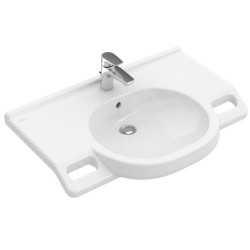 Villeroy & Boch ViCare - Lavabo Vita 800x550, avec trop-plein, avec trou de robinetterie, AntiBac, CeramicPlus, blanc alpin