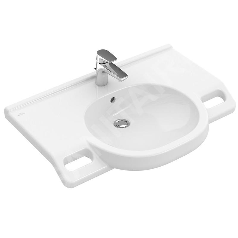 Villeroy & Boch ViCare - Lavabo Vita 800x550, avec trop-plein, avec trou de robinetterie, AntiBac, CeramicPlus, blanc alpin Villeroy & Boch ViCare - Lavabo Vita 800x550, avec trop-plein, avec trou de robinetterie, AntiBac, CeramicPlus, blanc alpin